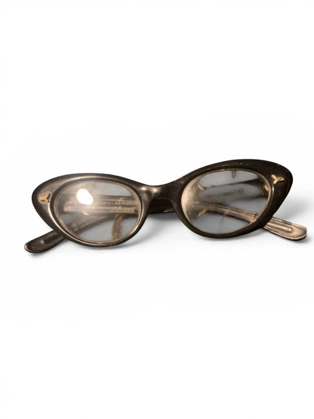 Bausch & Lomb Vintage Cat Eye Eyeglass Frames Black Rockabilly Retro
